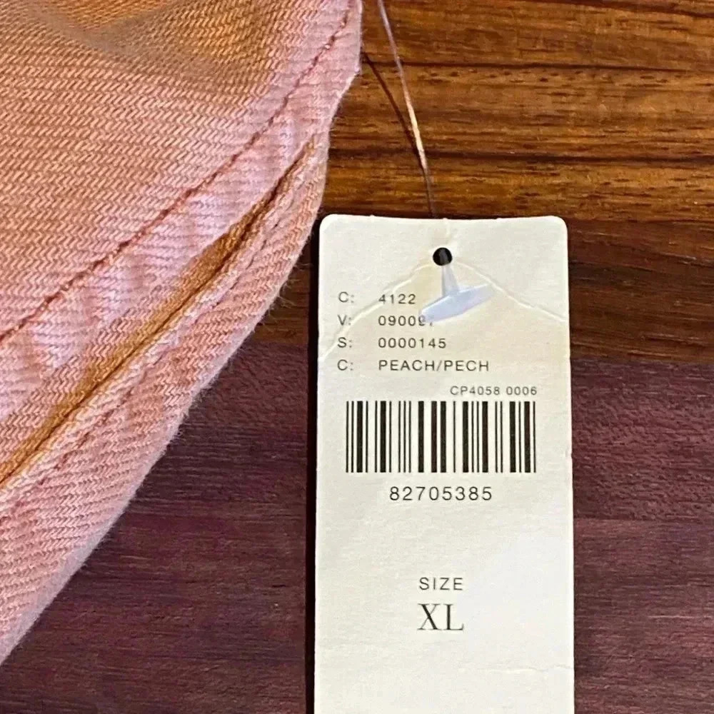 Anthropologie Pilcro High-Rise Cropped Paperbag Jeans in Peach, NWT, size XL - Picture 5 of 9